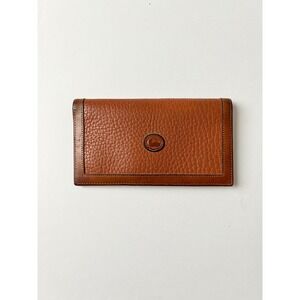 Dooney & Bourke Vintage Tan Pebbled Leather Checkbook Cover Made in USA LMF